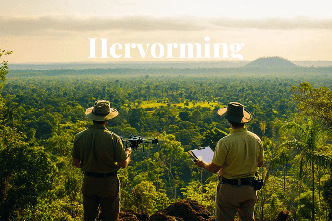 Amazon, ExxonMobil, and Microsoft push for stronger standards in carbon offsetting_Two inspectors examine the condition of the forest_visual 1_NL