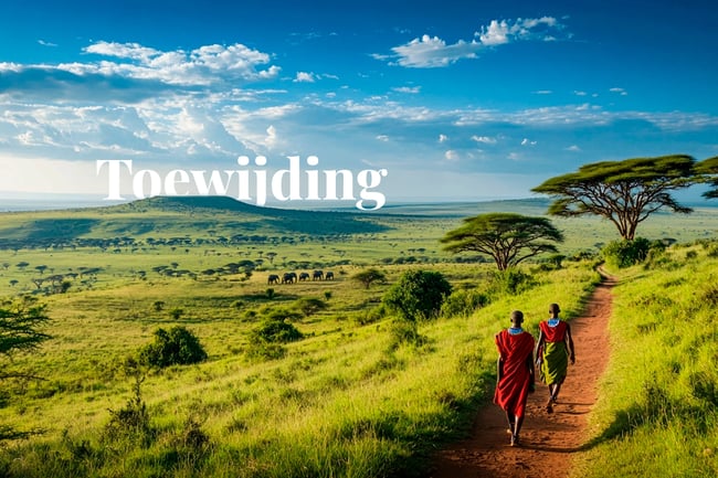 Apple sets new record for carbon credit retirement_A landscape view of Kenya’s Chyulu Hills, Maasai people walking along a path and elephants roaming among trees in the distance_visual 1_NL