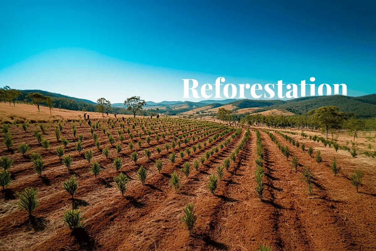 Australia prepares for largest native tree planting project on record_Wide-angle view of large-scale native tree planting across 3,000 hectares in Australia_visual 1