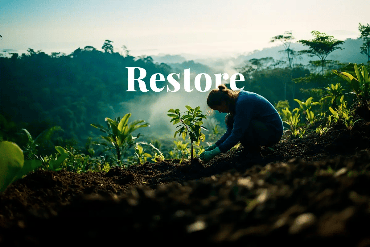 Brazil launches $77m reforestation push to regrow the Amazon and capture carbon_A forest worker planting a tree in the Amazon_visual 1