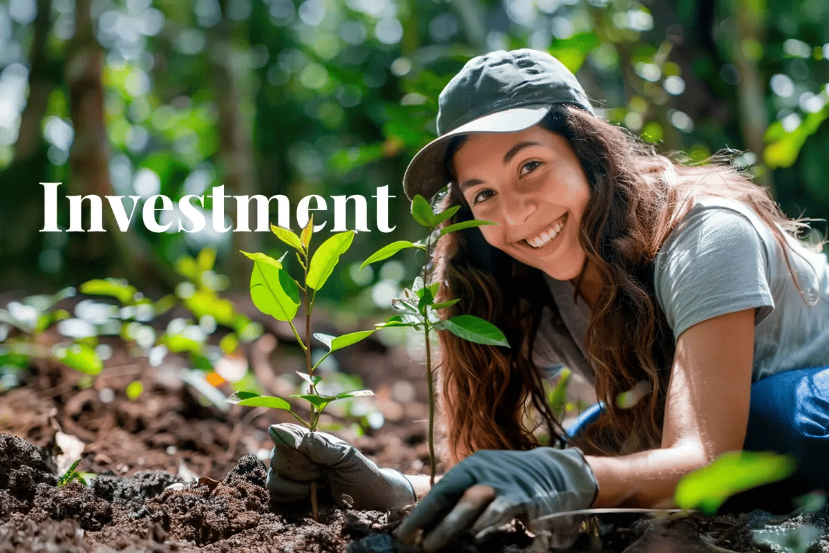 Brazil’s Amazon Fund reaches record �154.9 million_A Brazilian college student planting trees in the Amazon rainforest, contributing to reforestation efforts_visual 1