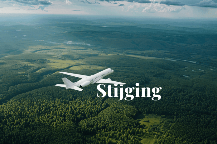 CORSIA carbon credit market sees unprecedented surge following ICAO’s latest move_A plane flying above green, lush forest_visual 1_NL