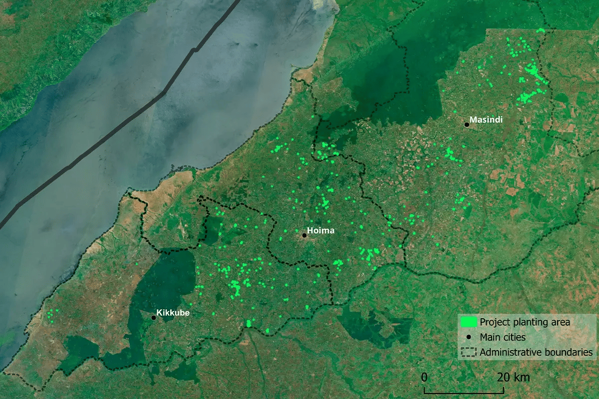 From the ground up to space, seeing DGB’s impact in Uganda_Satellite photo of forested area in Uganda_visual 6