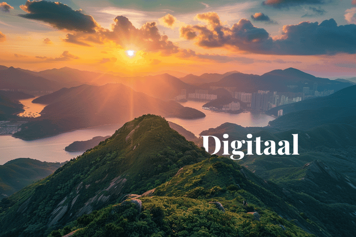 Hong Kong launches the worlds first multi-currency digital green bonds_Sunset at Dragons Back hiking trail in Hong Kong_visual 1_NL
