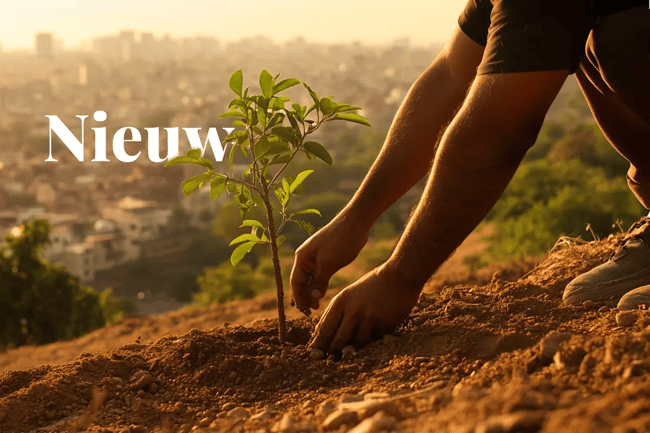 India to launch its own carbon market by 2026_A forest worker plants a sapling on a hillside in India, with New Delhi in the background_visual 1_NL