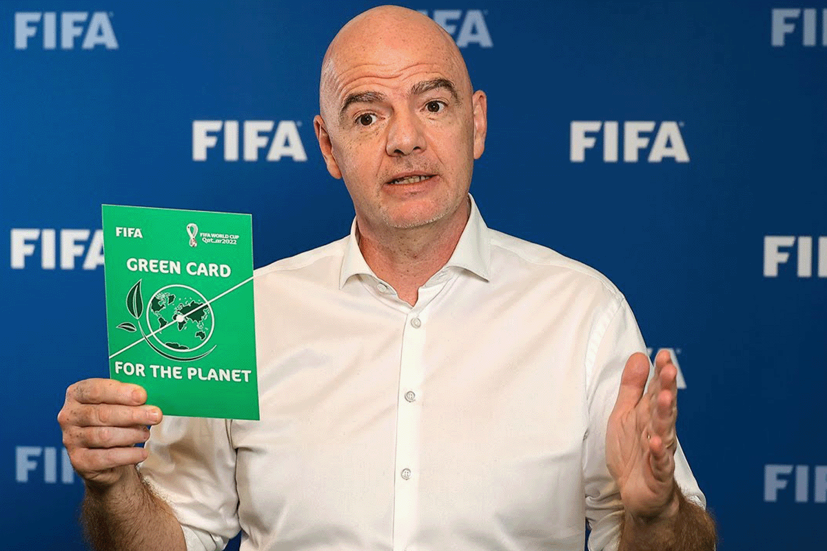 Industry carbon footprints_FIFA President, Gianni Infantino, holding Green Card for the Planet_visual 8.png