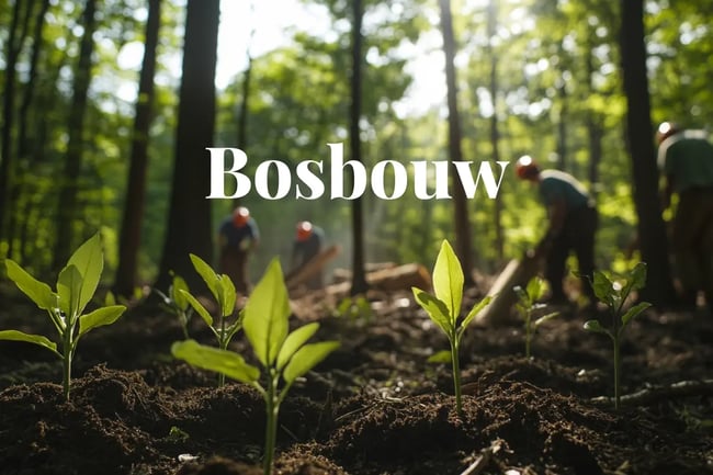 New Japan-backed venture invests in US forests for carbon and timber gains_View of young tree seedlings in the foreground with forestry workers harvesting timber in a dense American forest in the background_NL-1