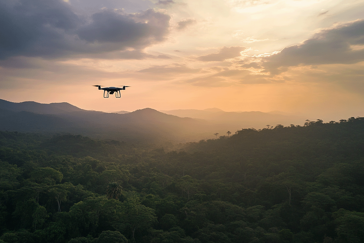 Powering AI responsibly_ the role of carbon compensation_Drone monitoring wildlife in African forest_visual 2