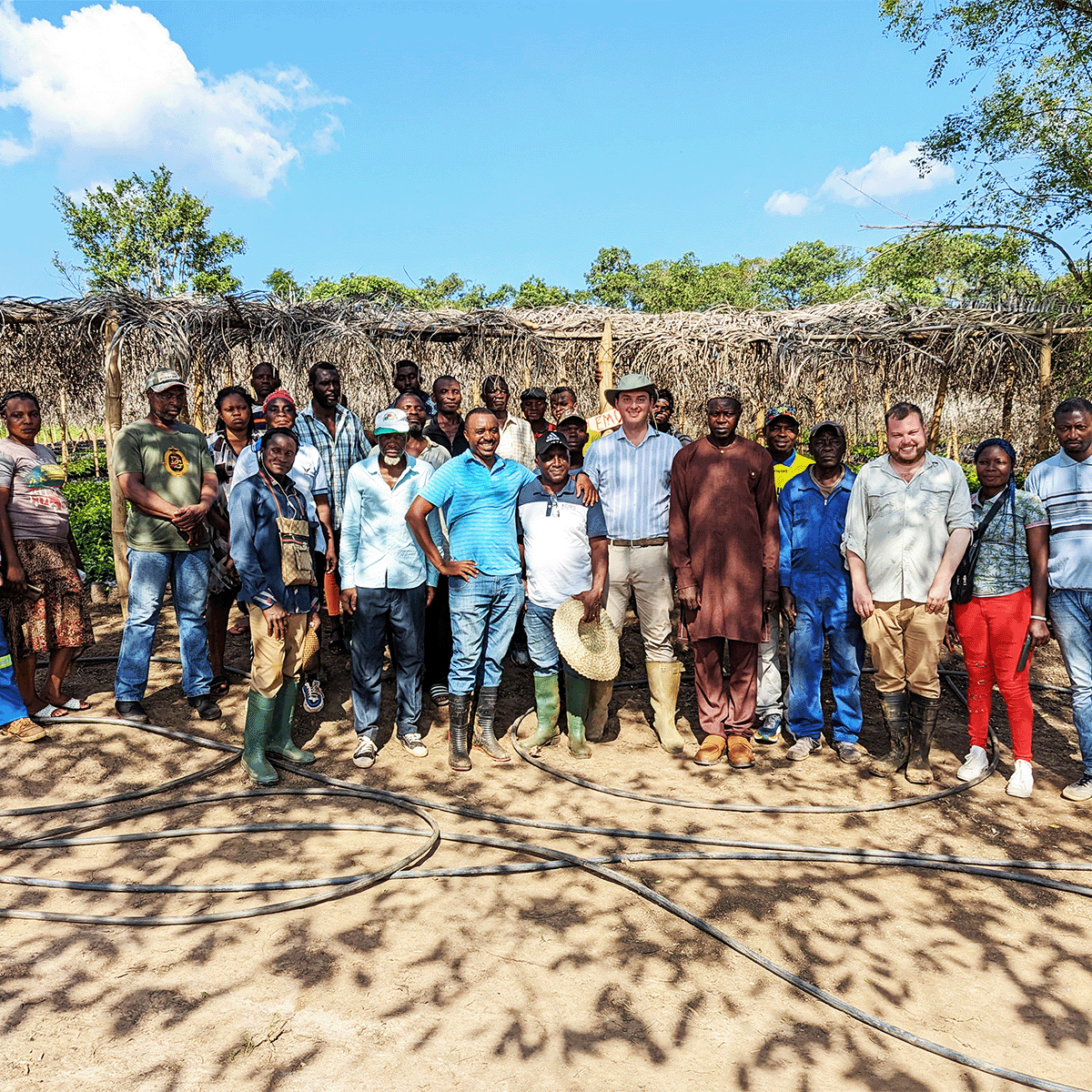 Sawa Afforestation Project_DGB team and local people in front of a tree nursery in Cameroon