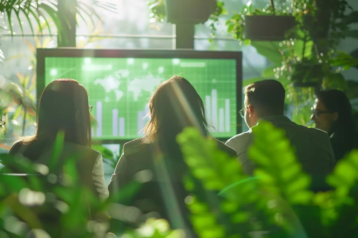 Tools that help small businesses go green and grow_People working in an office environment_visual 8