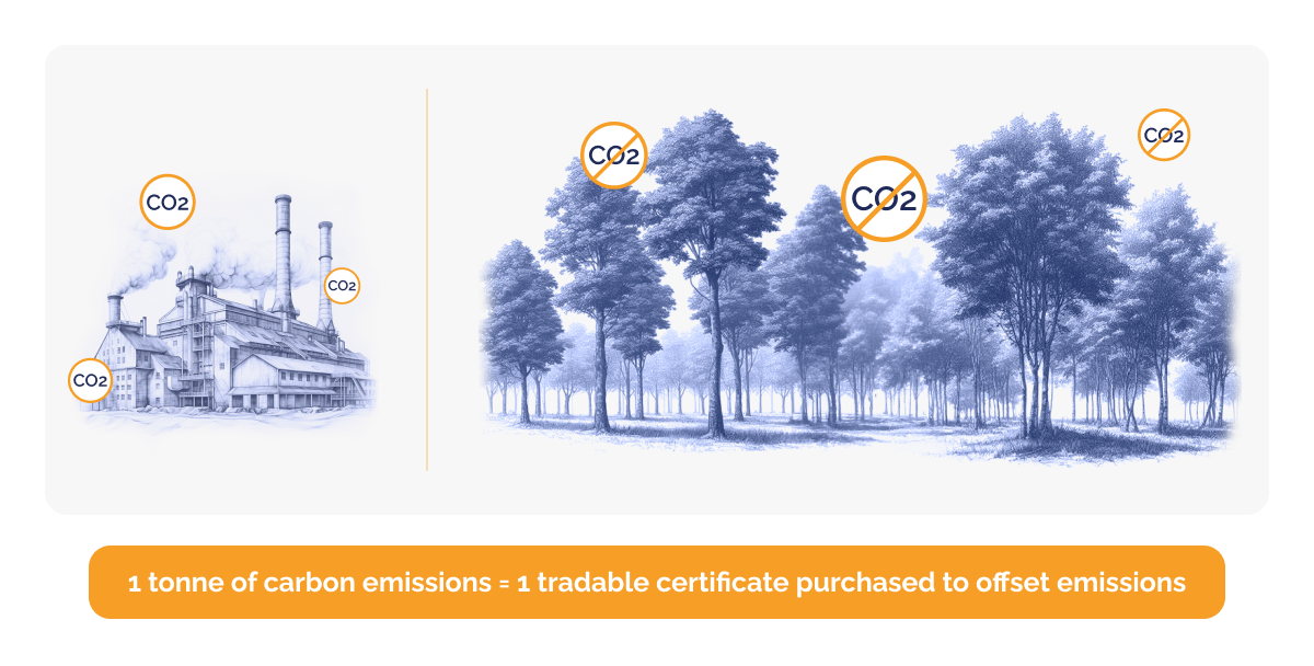 What is a carbon footprint_Illustrations describing how carbon certificates work_visual 2