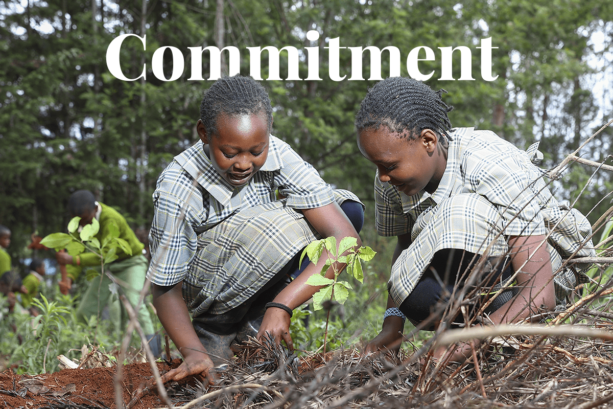 investing in carbon credits through VCM show a greater sustainability commitment_pupils planting a seedling at school as a part of Hongera Reforestation Project on Kenya_visyal 1