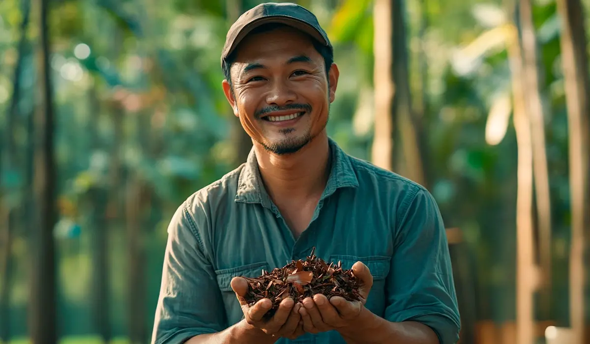 Thailands nieuwe biochar-initiatief met groene CO₂: rubberafval