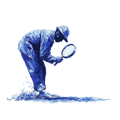 man with a magnifying glass