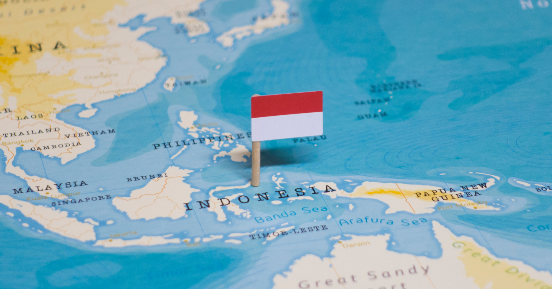 Indonesian Flag in Map